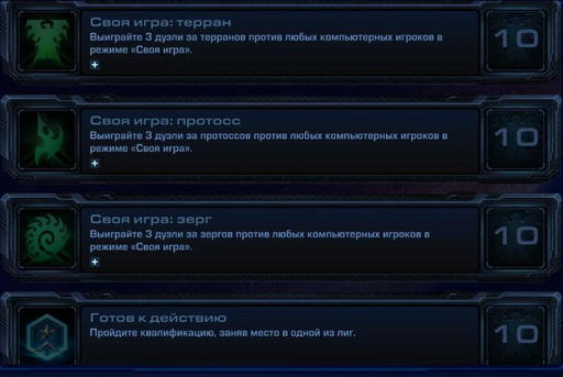 StarCraft II: Wings of Liberty - StarCraft II:  Wings of Liberty - Достижения.